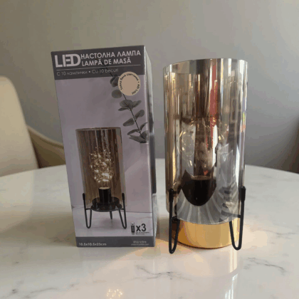 LED Επιτραπέζιο Φωτιστικό με 10 Φωτάκια – Θερμό Λευκό